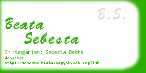 beata sebesta business card