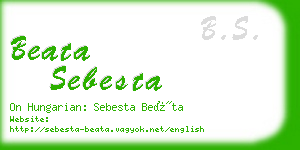 beata sebesta business card